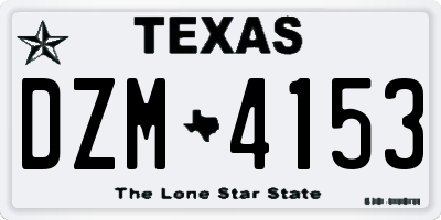 TX license plate DZM4153