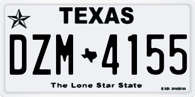 TX license plate DZM4155