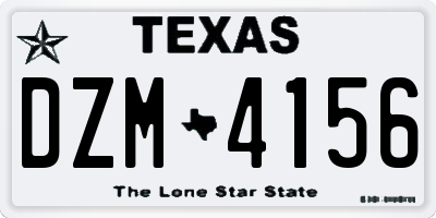 TX license plate DZM4156