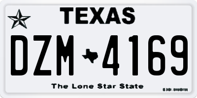 TX license plate DZM4169