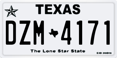 TX license plate DZM4171