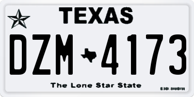 TX license plate DZM4173