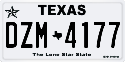 TX license plate DZM4177