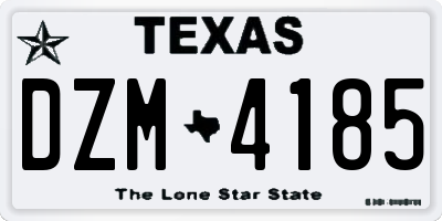TX license plate DZM4185