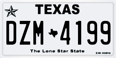 TX license plate DZM4199