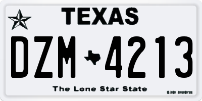 TX license plate DZM4213