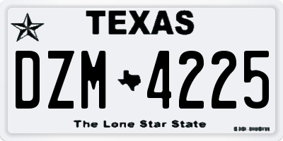TX license plate DZM4225