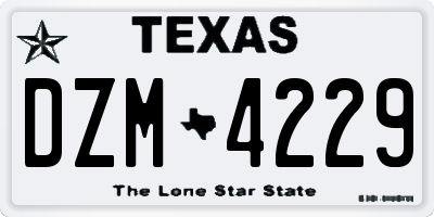 TX license plate DZM4229