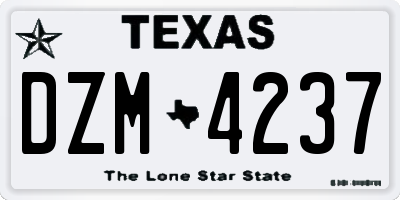TX license plate DZM4237