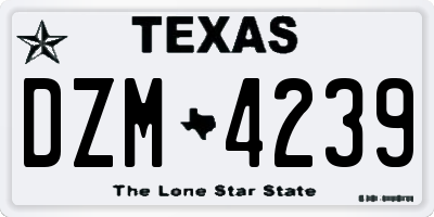 TX license plate DZM4239