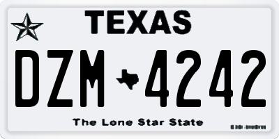 TX license plate DZM4242