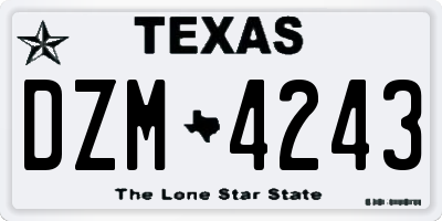TX license plate DZM4243