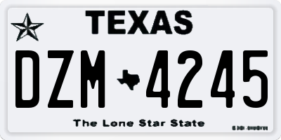 TX license plate DZM4245
