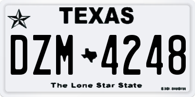 TX license plate DZM4248