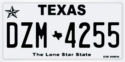 TX license plate DZM4255