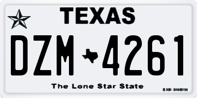 TX license plate DZM4261