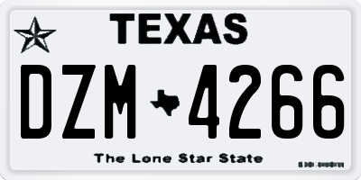 TX license plate DZM4266
