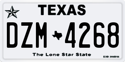 TX license plate DZM4268