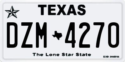 TX license plate DZM4270