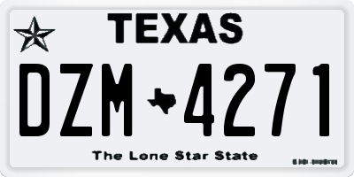 TX license plate DZM4271