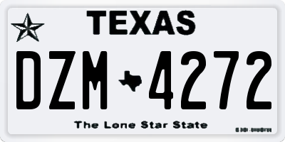 TX license plate DZM4272