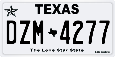 TX license plate DZM4277