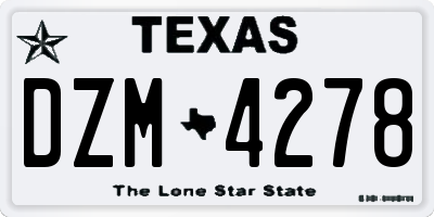 TX license plate DZM4278
