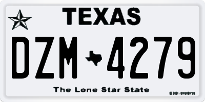 TX license plate DZM4279