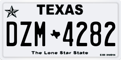 TX license plate DZM4282