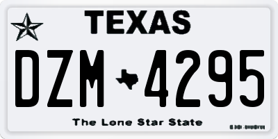 TX license plate DZM4295