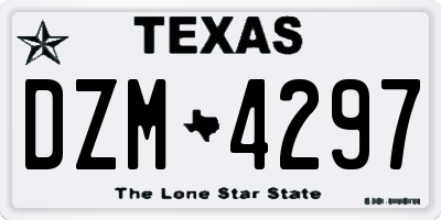 TX license plate DZM4297