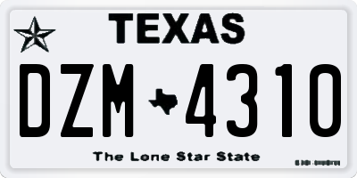 TX license plate DZM4310