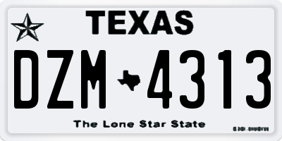 TX license plate DZM4313