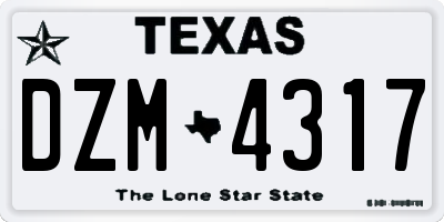 TX license plate DZM4317