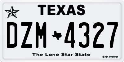 TX license plate DZM4327