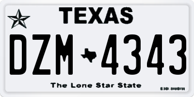 TX license plate DZM4343