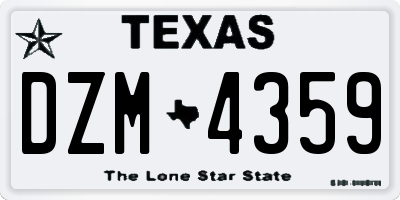 TX license plate DZM4359