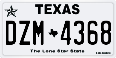 TX license plate DZM4368