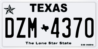 TX license plate DZM4370