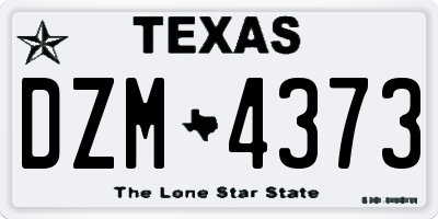TX license plate DZM4373
