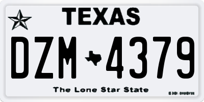 TX license plate DZM4379