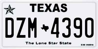 TX license plate DZM4390