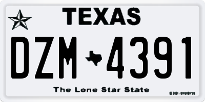 TX license plate DZM4391