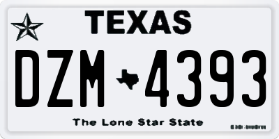 TX license plate DZM4393