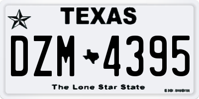 TX license plate DZM4395