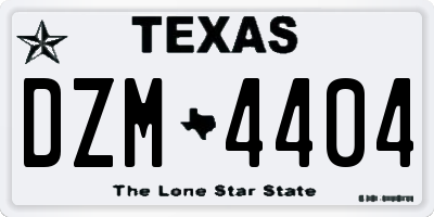 TX license plate DZM4404