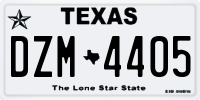 TX license plate DZM4405