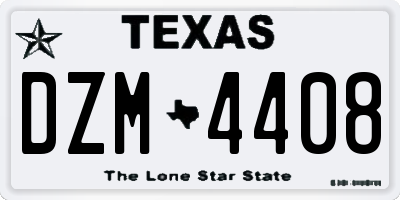 TX license plate DZM4408