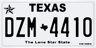 TX license plate DZM4410