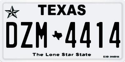 TX license plate DZM4414